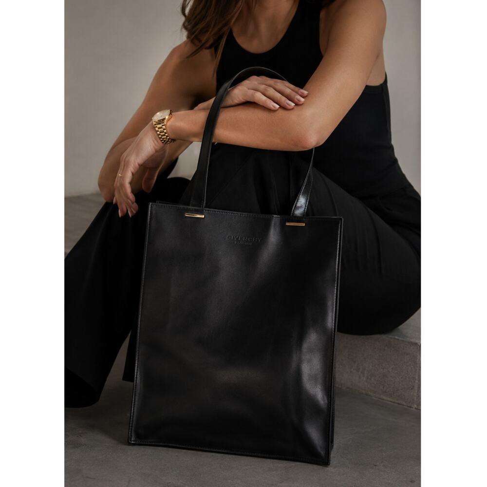 Givenchy Purfume Black Leather Shoulder Bag Tote Fall Boho Purse